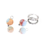 Eastern Aesthetics - PAIR OF Pendant Jade Stainless Steel Earrings - Eastern Aesthetics - PAIR OF Pendant Jade Stainless Steel Earrings - Pink by CRUXJEWELRY