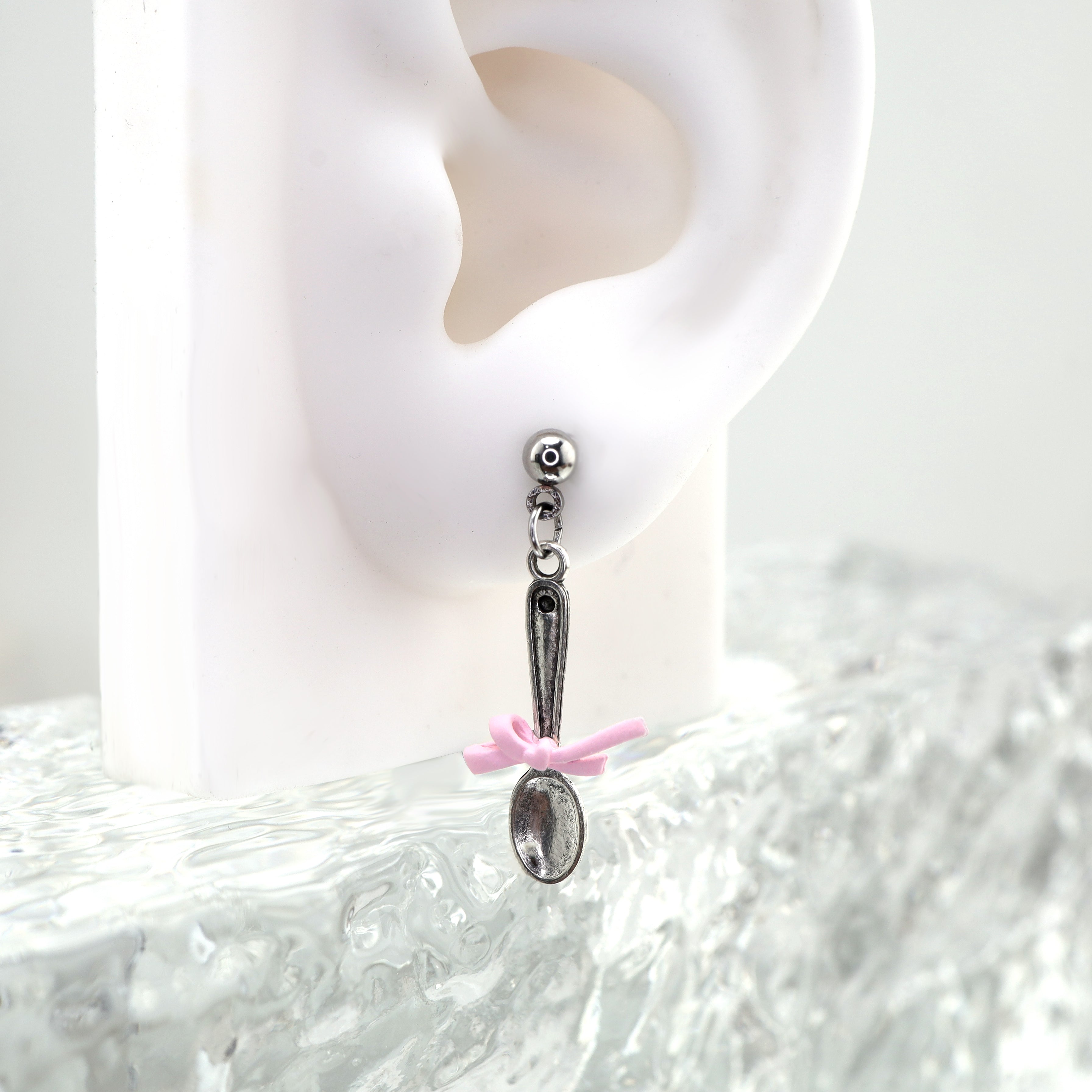 Star Baker- Cute Spoon & Fork stainless steel Earring - Star Baker- Cute Spoon & Fork stainless steel Earring - Spoon / 0.8mm-20G by CRUXJEWELRY