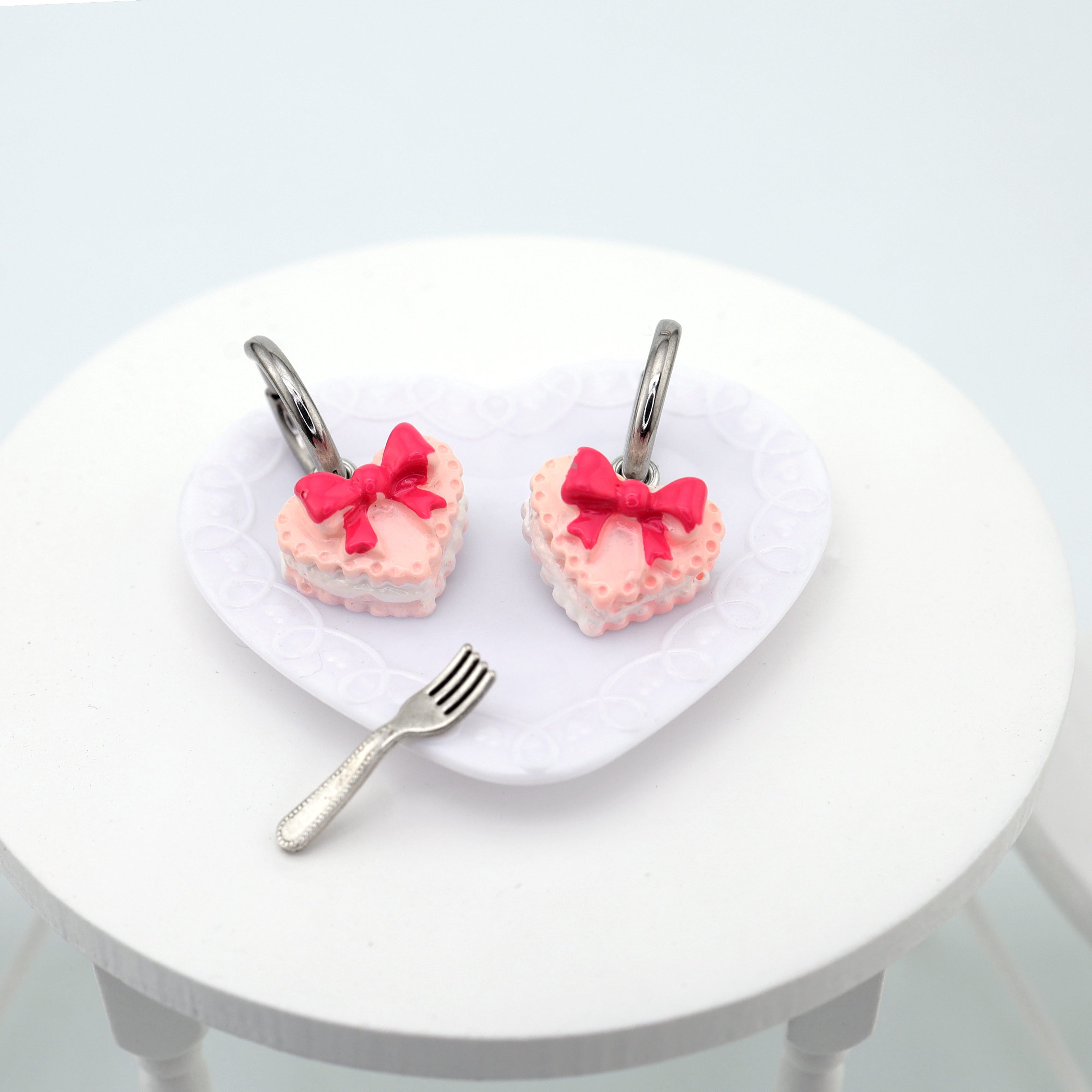 Star Baker- Cute Heart Cake Stainless Steel Earrings - Star Baker- Cute Heart Cake Stainless Steel Earrings - Set by CRUXJEWELRY