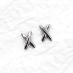 "X" Design Stainless Steel Ear Studs - "X" Design Stainless Steel Ear Studs - Single by CRUXJEWELRY