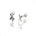 "X" Design Stainless Steel Ear Studs - "X" Design Stainless Steel Ear Studs - Set by CRUXJEWELRY