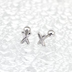 "X" Design Stainless Steel Ear Studs - "X" Design Stainless Steel Ear Studs - Single by CRUXJEWELRY