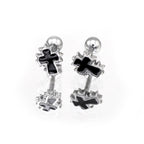 Spiked Oil Slick Cross stainless steel Ear Studs - Spiked Oil Slick Cross stainless steel Ear Studs - Single by CRUXJEWELRY