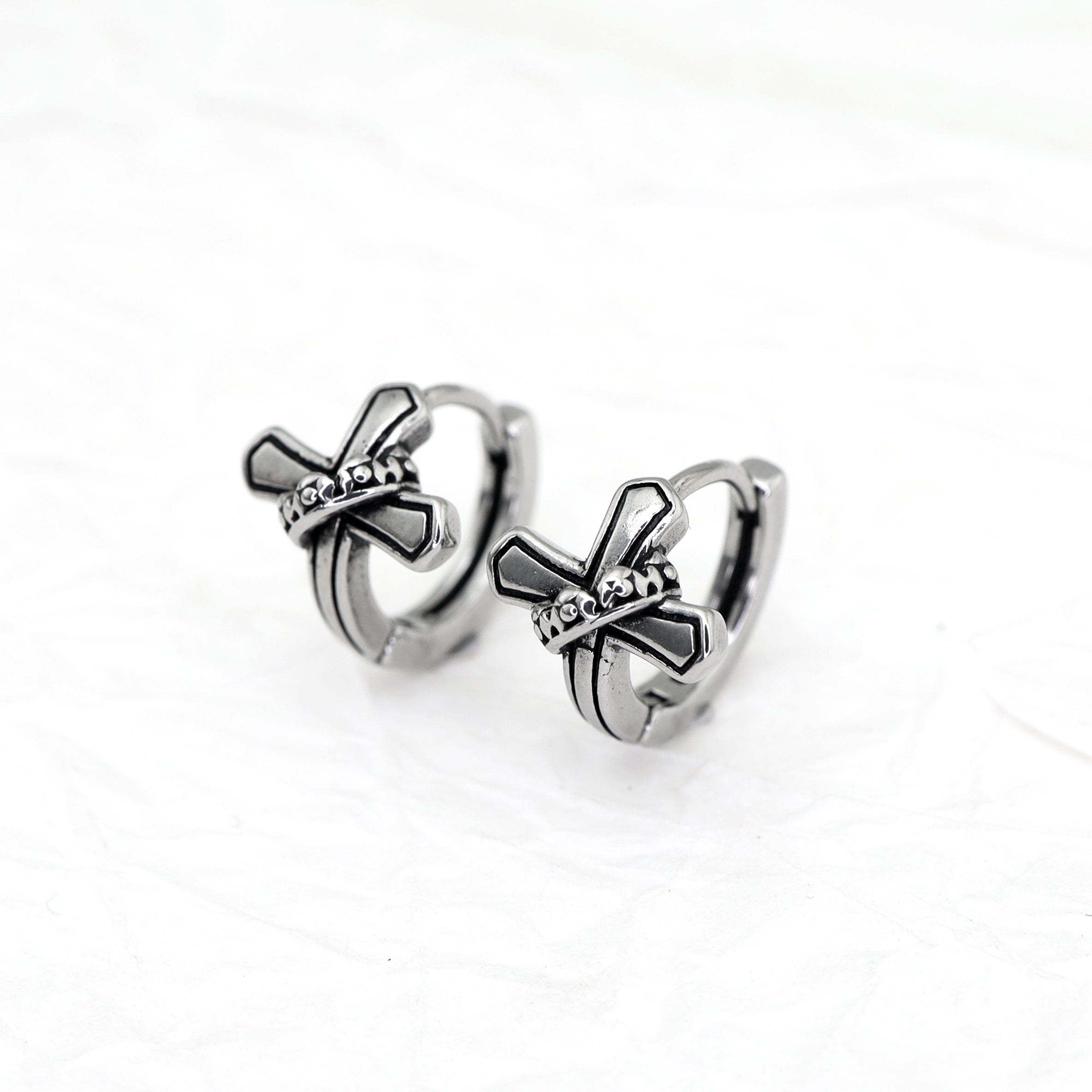 Twisted Cross stainless steel Earrings - Twisted Cross stainless steel Earrings - Single by CRUXJEWELRY