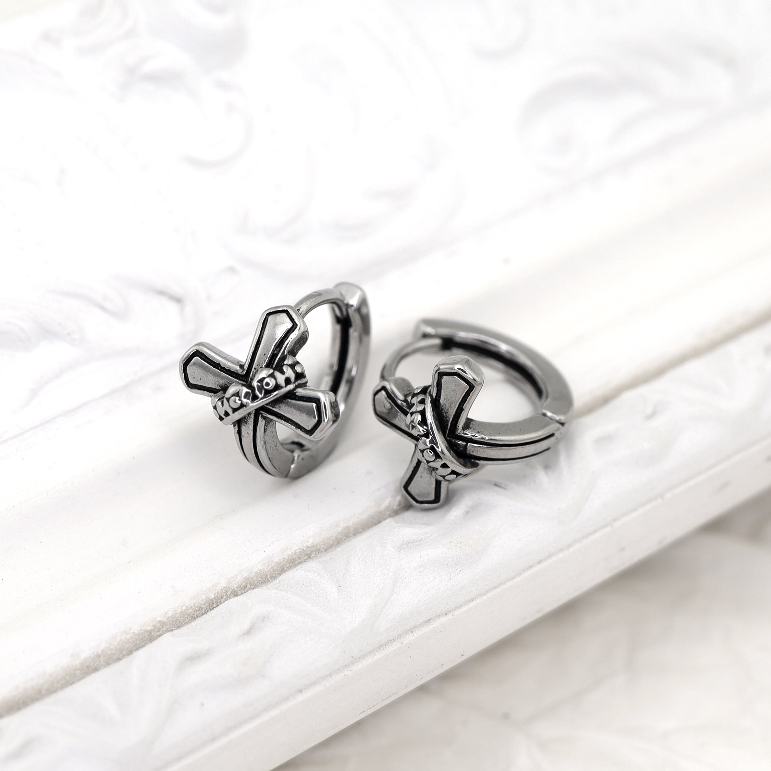Twisted Cross stainless steel Earrings - Twisted Cross stainless steel Earrings - Single by CRUXJEWELRY