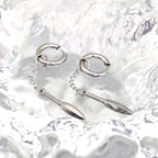 Dagger Drop Chain Stainless Steel Drop Earrings - Dagger Drop Chain Stainless Steel Drop Earrings - Single by CRUXJEWELRY