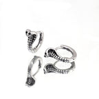 Black CZ Cobra Stainless Steel Earrings - Black CZ Cobra Stainless Steel Earrings - Single by CRUXJEWELRY