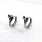 Black CZ Cobra Stainless Steel Earrings - Black CZ Cobra Stainless Steel Earrings - Single by CRUXJEWELRY