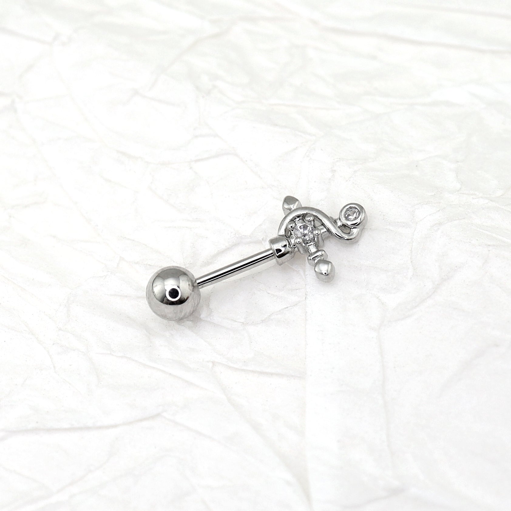 Magic Wand CZ Cross Helix Studs - Magic Wand CZ Cross Helix Studs - Single by CRUXJEWELRY