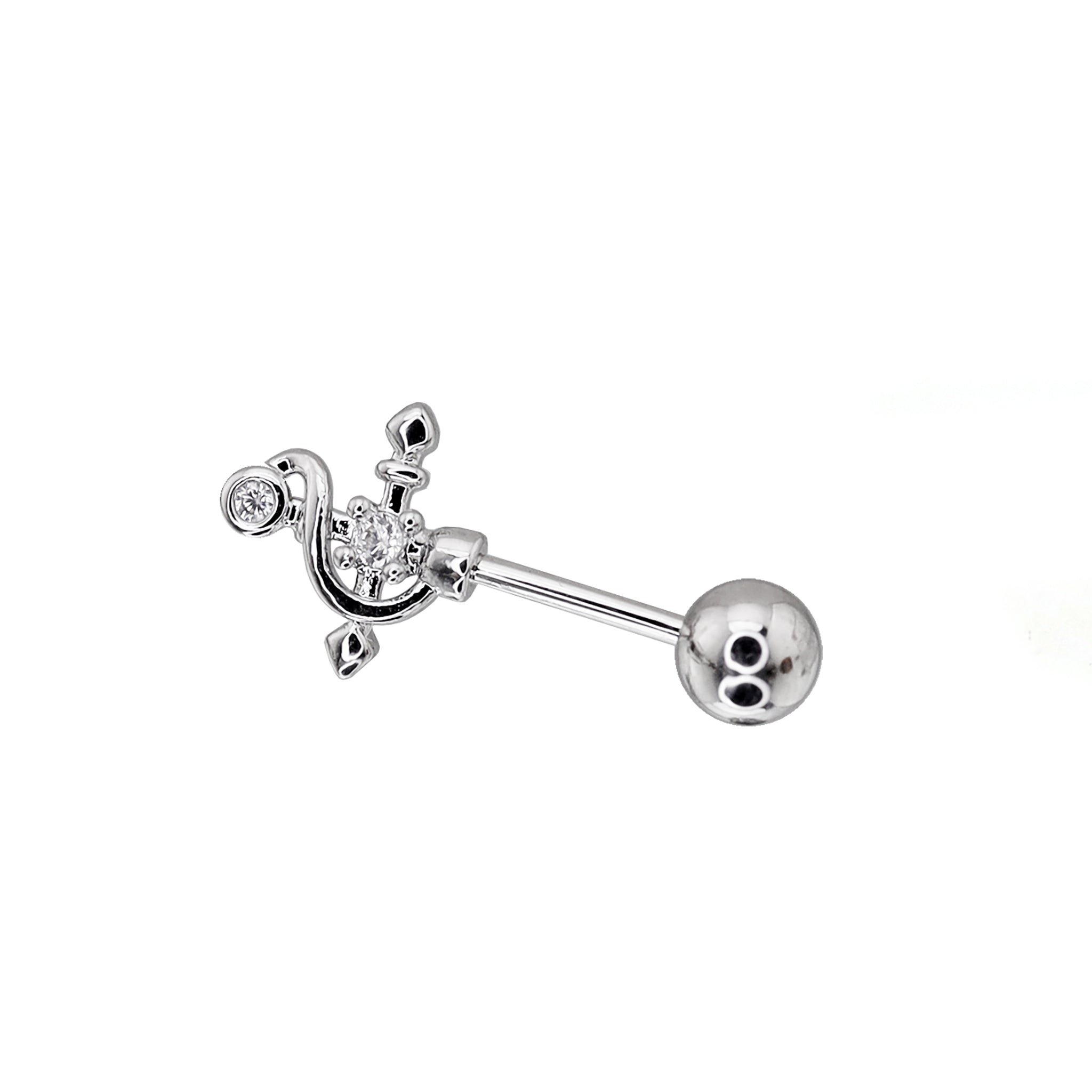 Magic Wand CZ Cross Helix Studs - Magic Wand CZ Cross Helix Studs - Single by CRUXJEWELRY