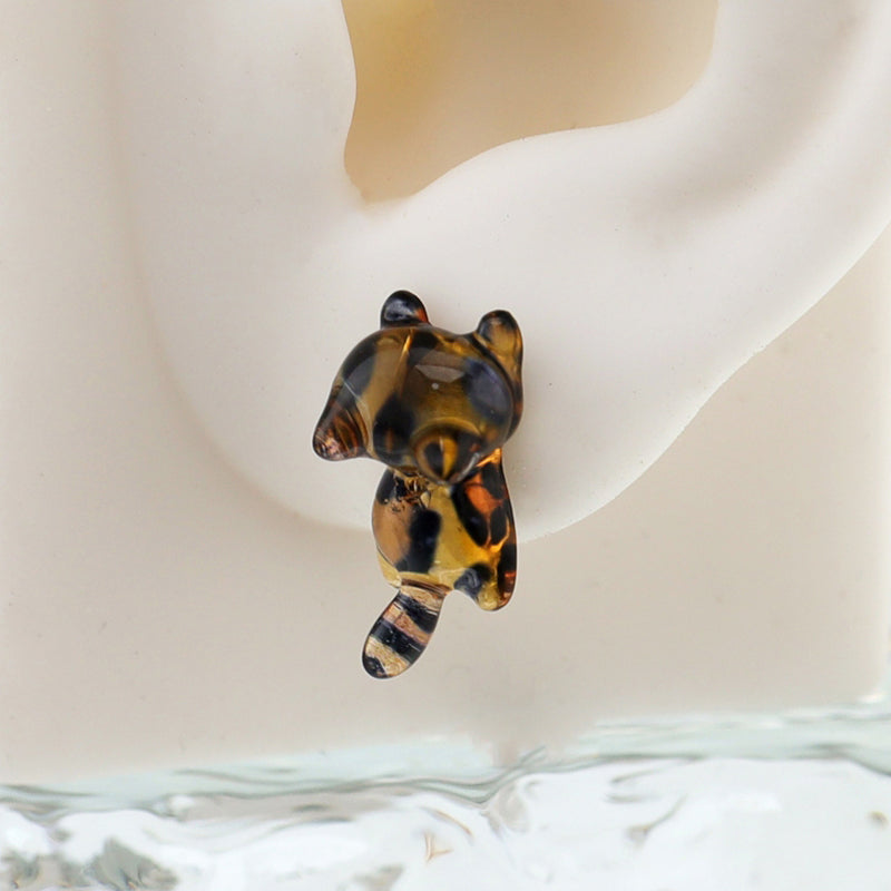 Paws & Purrs - Lazy Ginger & Spotted Tabby Cat Flat Back Studs - Paws & Purrs - Lazy Ginger & Spotted Tabby Cat Flat Back Studs - Bengal cat / Single / 6mm by CRUXJEWELRY