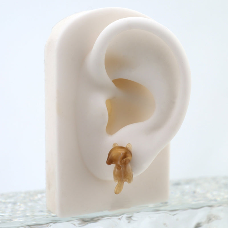 Paws & Purrs - Lazy Ginger & Spotted Tabby Cat Flat Back Studs - Paws & Purrs - Lazy Ginger & Spotted Tabby Cat Flat Back Studs - Orange tabby / Single / 6mm by CRUXJEWELRY