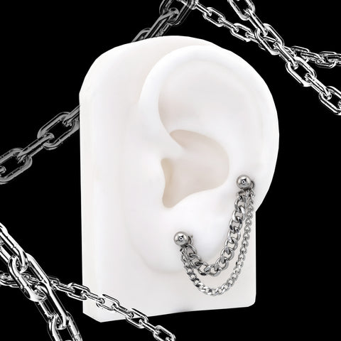 Punk Subculture Stainless Steel Ear Chain