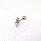 20G CZ Mini Fishbone Ear Studs - 20G CZ Mini Fishbone Ear Studs - Single by CRUXJEWELRY