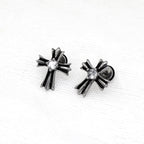 Chrome Hearts CZ Cross Stainless Steel Ear Studs - Chrome Hearts CZ Cross Stainless Steel Ear Studs - Single by CRUXJEWELRY