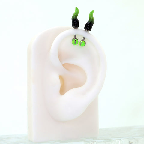 CRUX - PAIR OF Satan Demon Horn Titanium Cartilage Studs