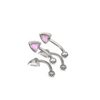 Paws & Purrs - Kawaii Kitty Ear Stainless Steel EyeBrow Studs - Paws & Purrs - Kawaii Kitty Ear Stainless Steel EyeBrow Studs - Set / 8mm by CRUXJEWELRY