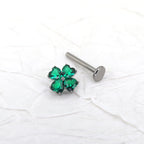 Lucky Green Clover Titanium Internally Threaded Studs - Lucky Green Clover Titanium Internally Threaded Studs - 6mm by CRUXJEWELRY