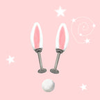 Paws & Purrs - PAIR OF Bunny Ear Titanium Helix Studs - Paws & Purrs - PAIR OF Bunny Ear Titanium Helix Studs - 6mm by CRUXJEWELRY