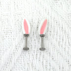 Paws & Purrs - PAIR OF Bunny Ear Titanium Helix Studs - Paws & Purrs - PAIR OF Bunny Ear Titanium Helix Studs - 6mm by CRUXJEWELRY