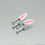 Paws & Purrs - PAIR OF Bunny Ear Titanium Helix Studs - Paws & Purrs - PAIR OF Bunny Ear Titanium Helix Studs - 6mm by CRUXJEWELRY