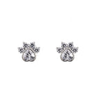White CZ Cat Paw Titanium Studs - White CZ Cat Paw Titanium Studs - 6mm by CRUXJEWELRY
