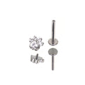 White CZ Cat Paw Titanium Studs - White CZ Cat Paw Titanium Studs - 6mm by CRUXJEWELRY