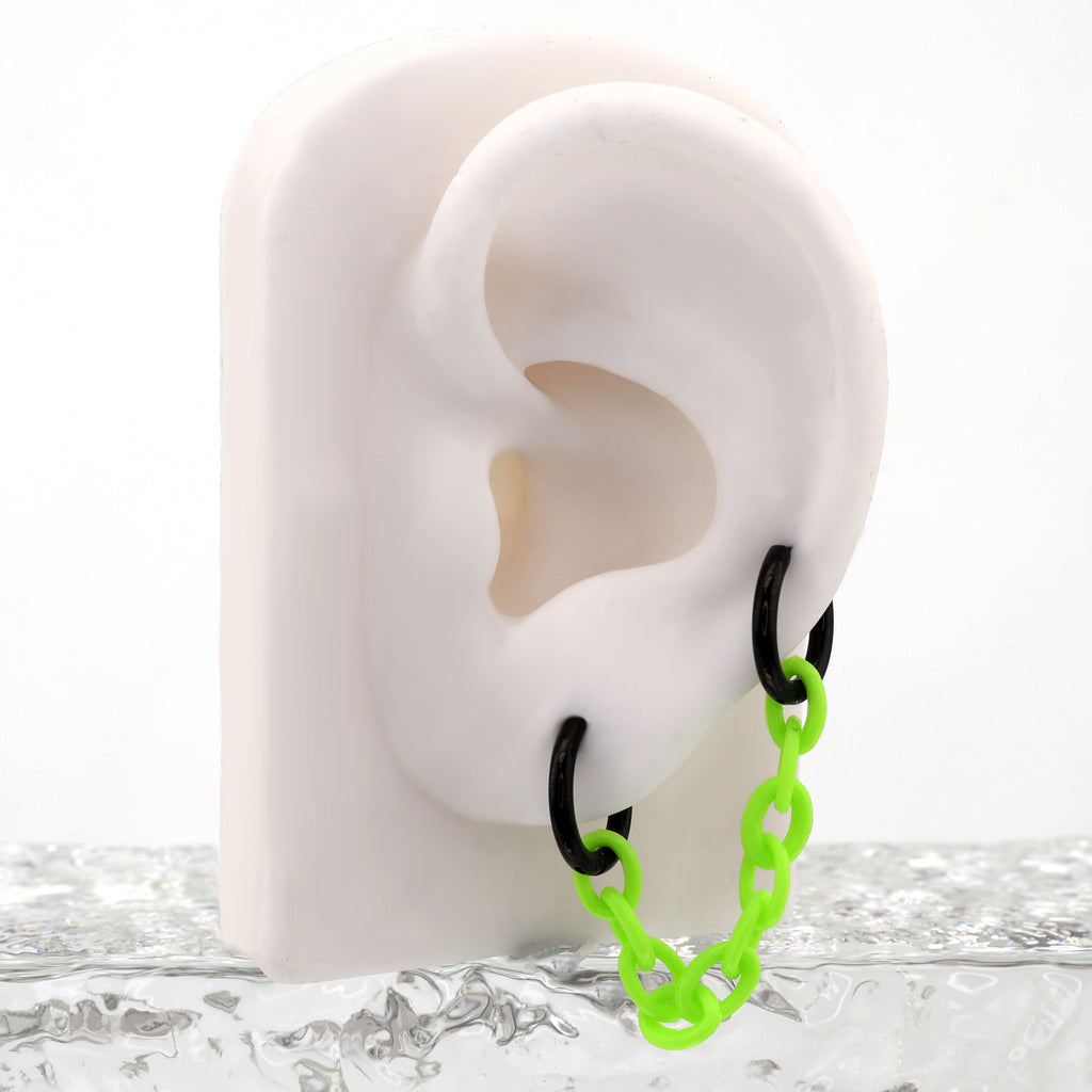 Dopamine Iridescent Acrylic Ear Chain - Dopamine Iridescent Acrylic Ear Chain - Pink by CRUXJEWELRY