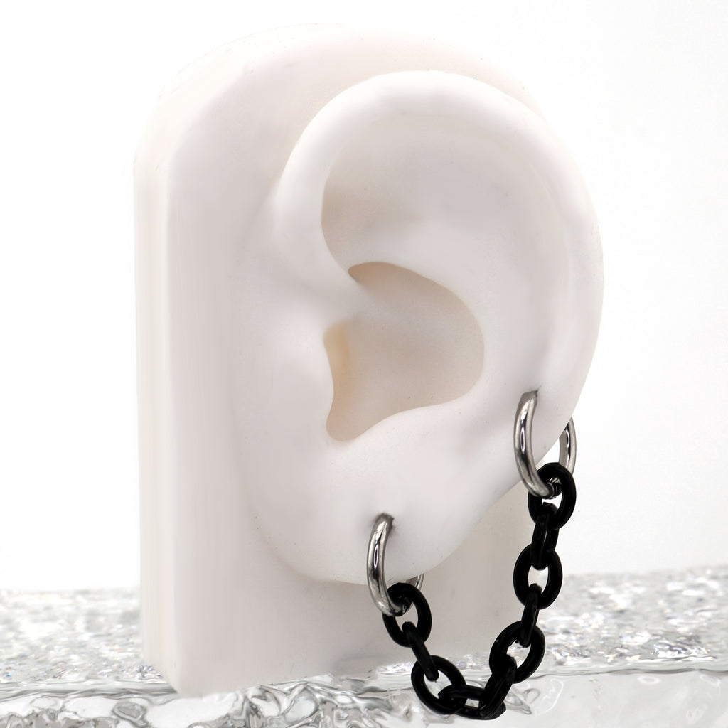 Dopamine Iridescent Acrylic Ear Chain - Dopamine Iridescent Acrylic Ear Chain - Pink by CRUXJEWELRY