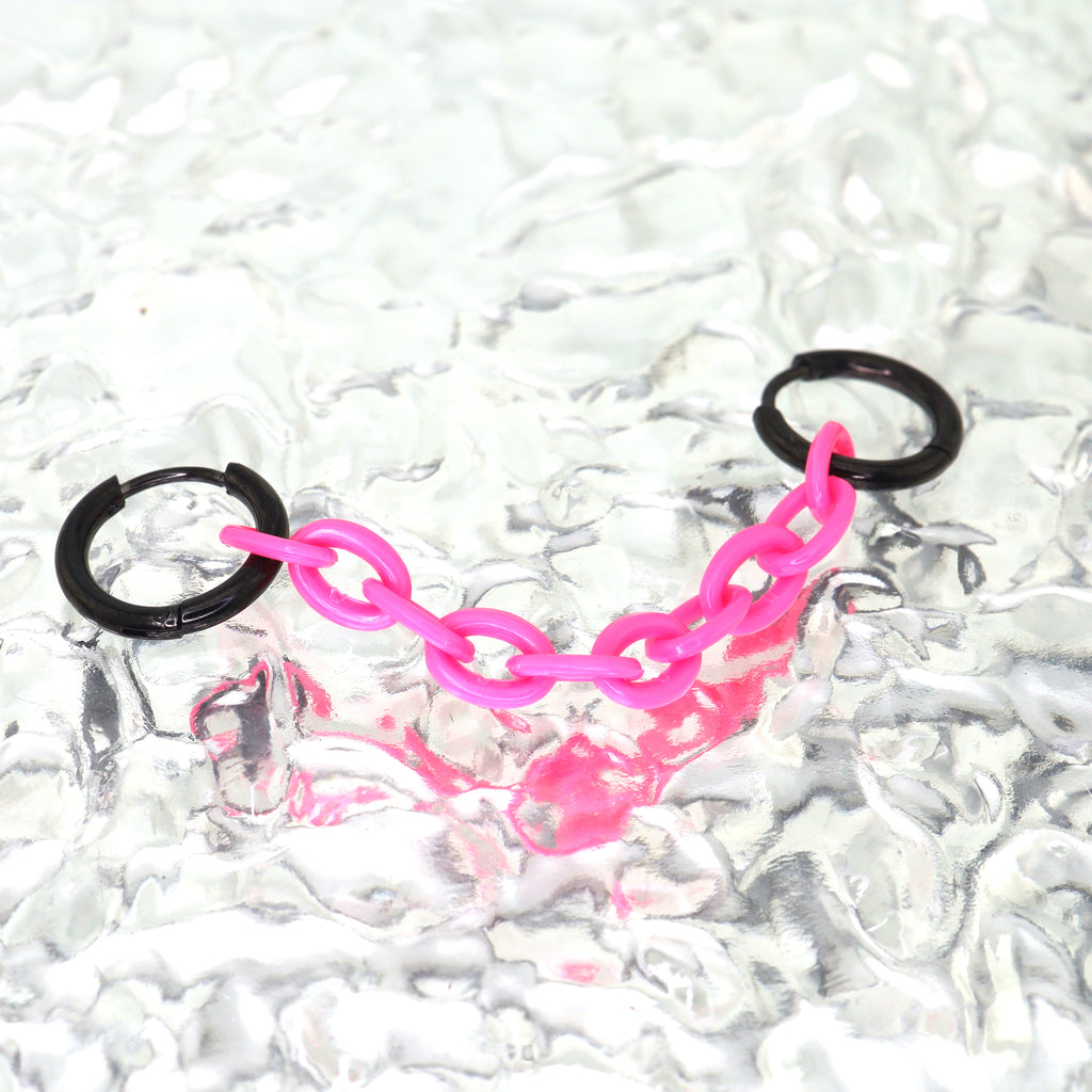 Dopamine Iridescent Acrylic Ear Chain - Dopamine Iridescent Acrylic Ear Chain - Pink by CRUXJEWELRY