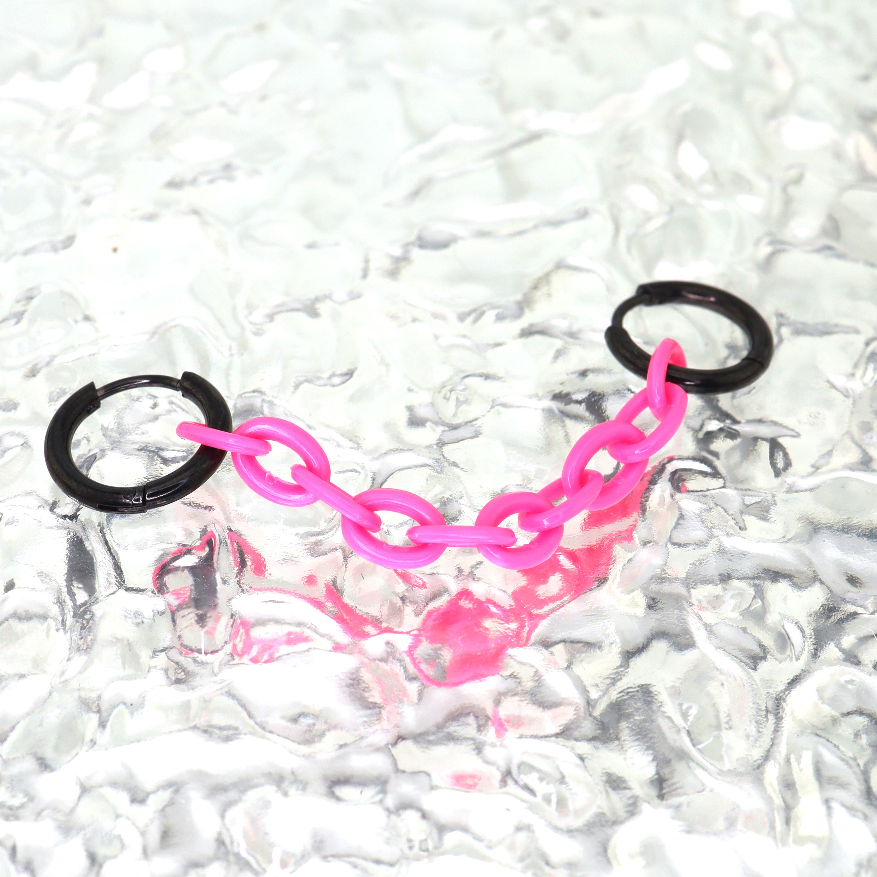 Dopamine Iridescent Acrylic Ear Chain - Dopamine Iridescent Acrylic Ear Chain - Pink by CRUXJEWELRY