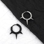 PAIR OF Black & White Spike stainless steel Ear Rings - PAIR OF Black & White Spike stainless steel Ear Rings - Pair of Black by CRUXJEWELRY