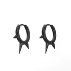 PAIR OF Black & White Spike stainless steel Ear Rings - PAIR OF Black & White Spike stainless steel Ear Rings - Pair of Black by CRUXJEWELRY
