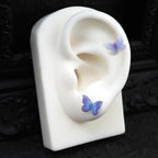 Butterfly Floral Whisper | Ethereal Dreamy Ear Studs & Cartilage Earrings - Butterfly Floral Whisper | Ethereal Dreamy Ear Studs & Cartilage Earrings - White Butterfly by CRUXJEWELRY