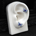 Butterfly Floral Whisper Rose Blue Cartilage & Helix Look - Butterfly Floral Whisper Rose Blue Cartilage & Helix Look - Butterfly by CRUXJEWELRY