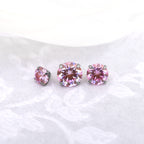High Shine Pink Moissanite Internally Threaded Titanium Stud - High Shine Pink Moissanite Internally Threaded Titanium Stud - 3mm / 6mm by CRUXJEWELRY