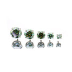 High Shine Green Moissanite Internally Threaded Titanium Stud - High Shine Green Moissanite Internally Threaded Titanium Stud - 3mm / 6mm by CRUXJEWELRY