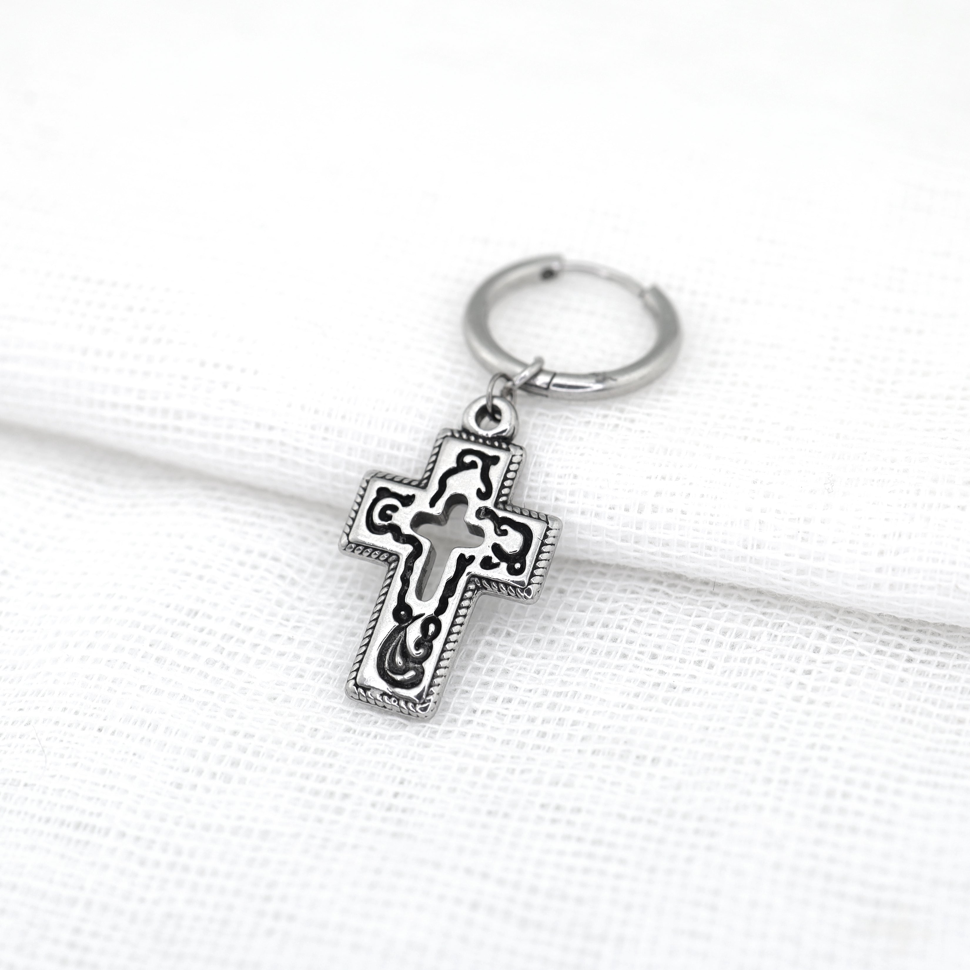 PAIR OF Openwork Gothic Cross stainless steel Earring - PAIR OF Openwork Gothic Cross stainless steel Earring - Default Title by CRUXJEWELRY