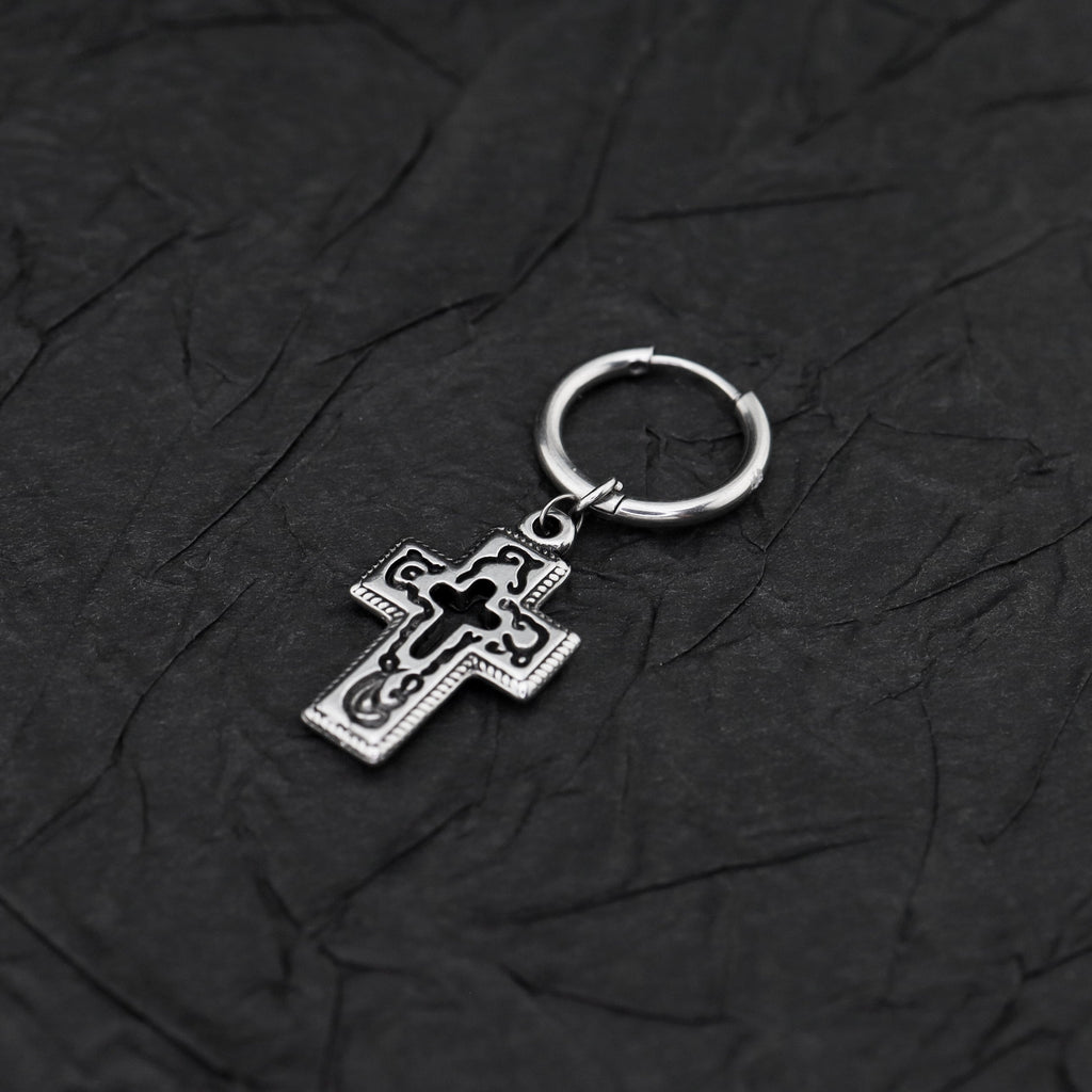 PAIR OF Openwork Gothic Cross stainless steel Earring - PAIR OF Openwork Gothic Cross stainless steel Earring - Default Title by CRUXJEWELRY