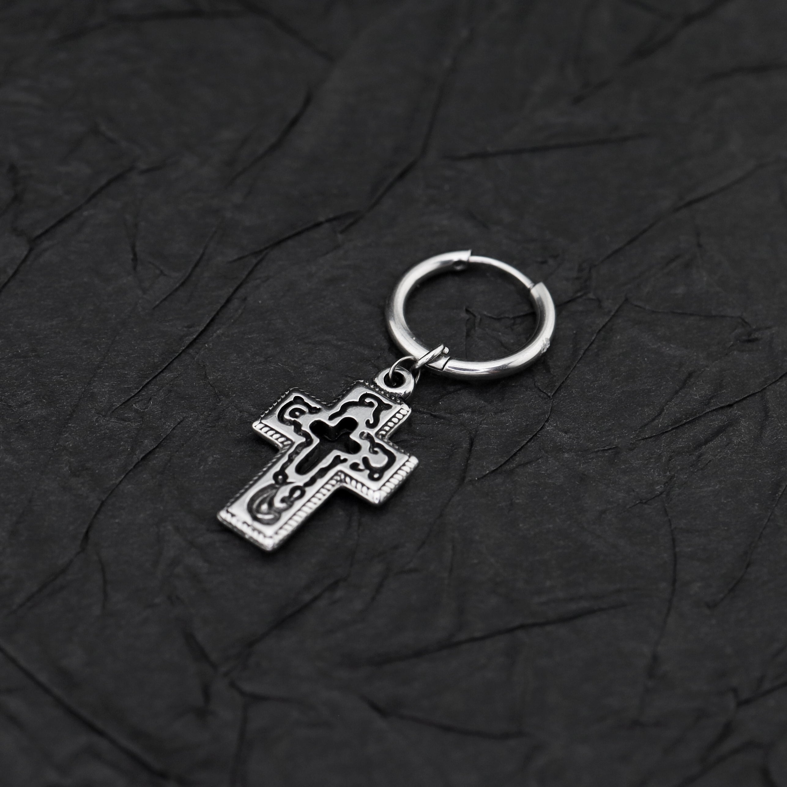 PAIR OF Openwork Gothic Cross stainless steel Earring - PAIR OF Openwork Gothic Cross stainless steel Earring - Default Title by CRUXJEWELRY