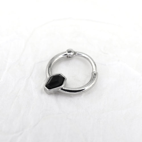 Black CZ Coffin Stainless Steel Clicker Ring - product image 2