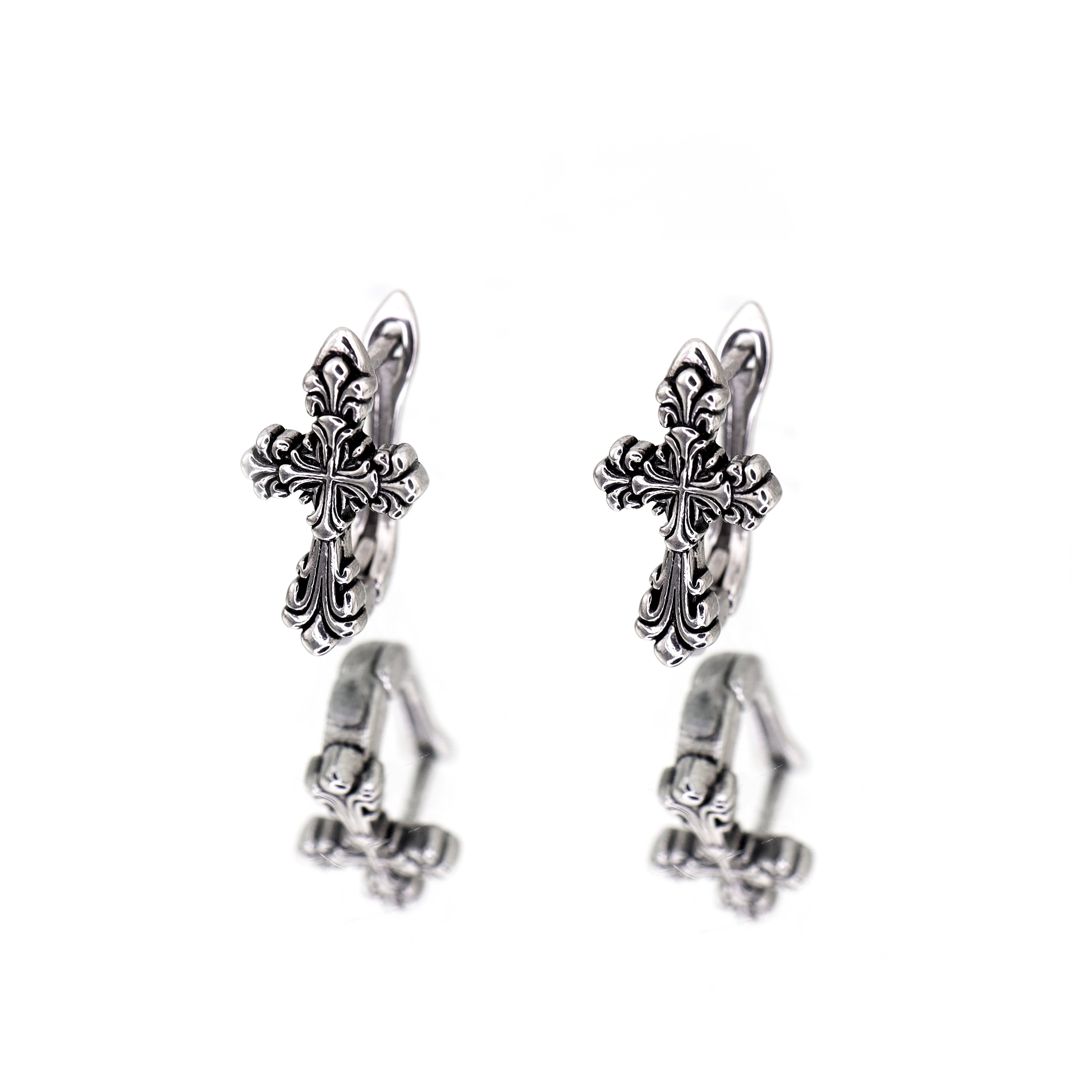 Gothic Cross Stainless Steel Ear Stud - Gothic Cross Stainless Steel Ear Stud - Set by CRUXJEWELRY