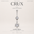 Snowflake CZ Dangle Titanium Belly Ring