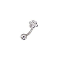 Cat Paw CZ Stainless Steel Navel Ring - Cat Paw CZ Stainless Steel Navel Ring - Default Title by CRUXJEWELRY