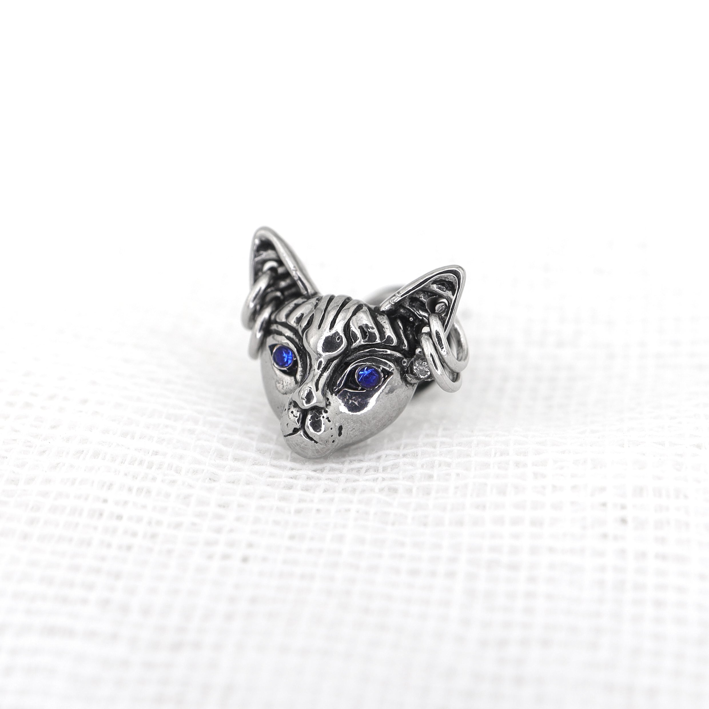 Blue Eye Cat Ear Stainless Steel Ear Stud - Blue Eye Cat Ear Stainless Steel Ear Stud - Default Title by CRUXJEWELRY