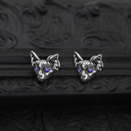 Blue Eye Cat Ear Stainless Steel Ear Stud - Blue Eye Cat Ear Stainless Steel Ear Stud - Default Title by CRUXJEWELRY