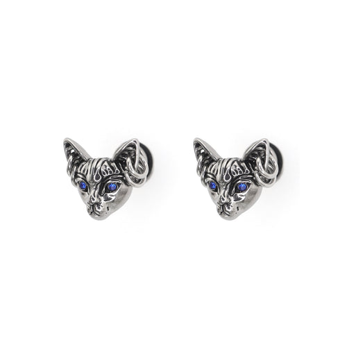 Blue Eye Cat Ear Stainless Steel Ear Stud - product image 2
