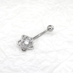 Openwork Pentagram CZ Stainless Steel Navel Ring - product image 4