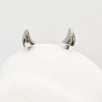 Devil Horn Internally Threaded stainless steel Ear Stud - Devil Horn Internally Threaded stainless steel Ear Stud - Single / 6mm by CRUXJEWELRY
