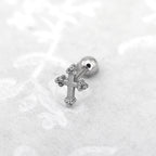 Cross with Ball Ends stainless steel Ear Stud - Cross with Ball Ends stainless steel Ear Stud - Single by CRUXJEWELRY